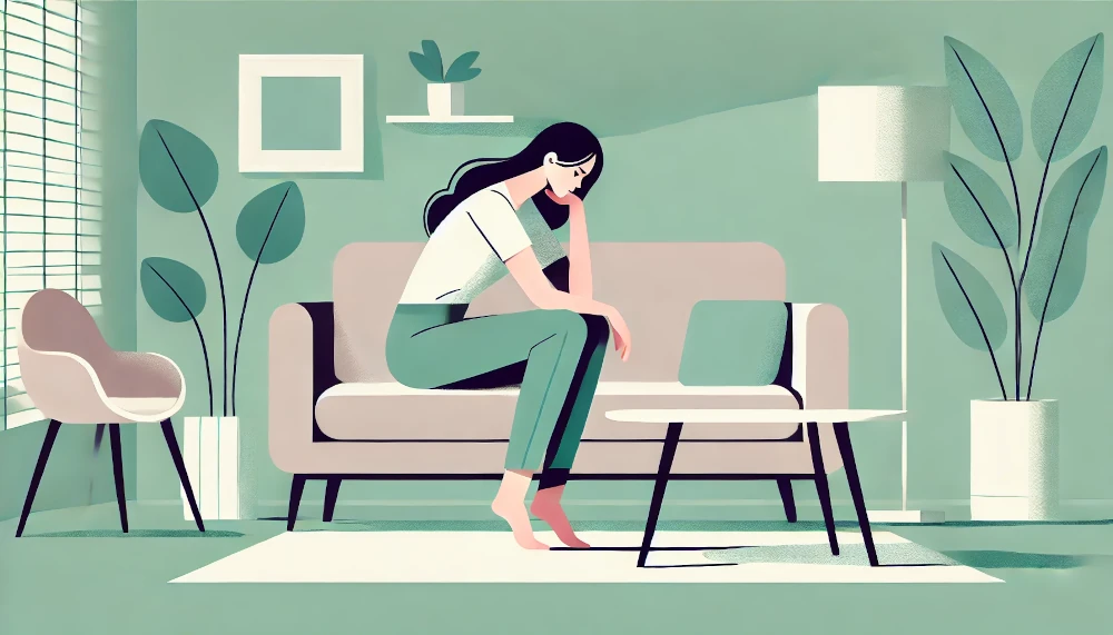 介護相談中の人物のイラスト