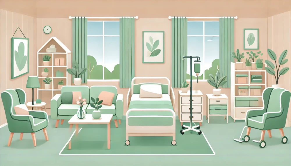 ケアマネージャーに相談する家族のシーン